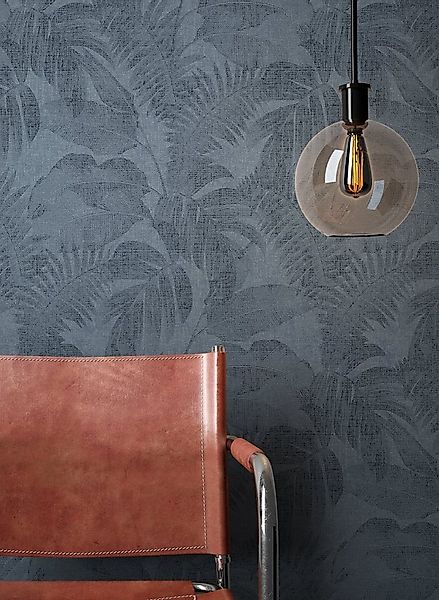 Newroom Vliestapete, Blau Tapete Dschungel Floral - Blumentapete Mustertape günstig online kaufen