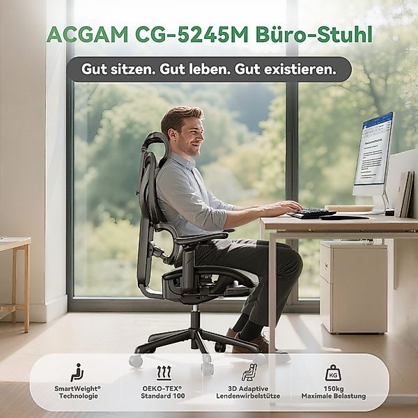 ACGAM Bürostuhl Ergonomisch Schreibtischstuhl, Büro Stuhl günstig online kaufen