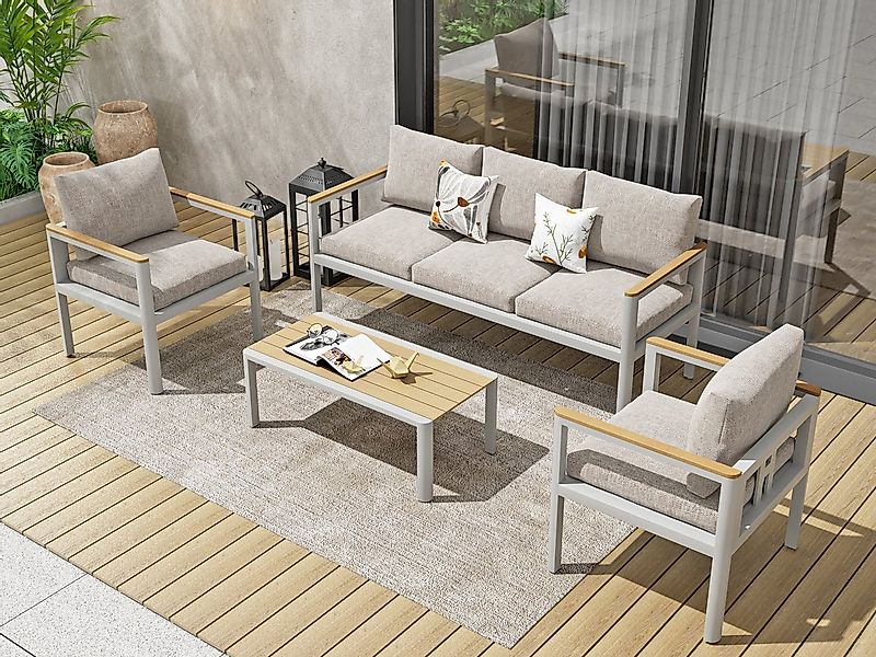 MeXo Gartenlounge-Set Balkonmöbel Set für 4-5 Personen, (Gartenmöbel Set au günstig online kaufen