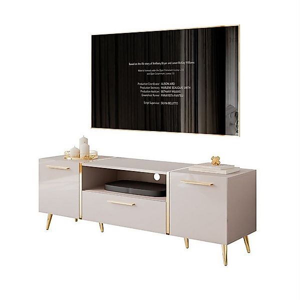 yourhouse24 TV-Schrank TV-Lowboard ONYX Kaschmir Gold Beine TV-Schrank Fern günstig online kaufen