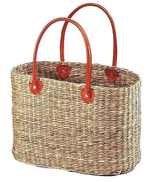 Kobolo Shopper Tasche Tragetasche ULI aus Seegras mit PU Henkeln (Stück, 1- günstig online kaufen