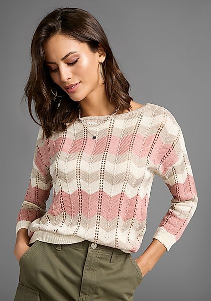 Laura Scott Strickpullover mit Ajourstrickmuster und günstig online kaufen