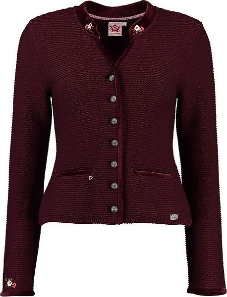 Spieth & Wensky Strickjacke SPIETH & WENSKY Strickjacke Malta bordeaux mit günstig online kaufen