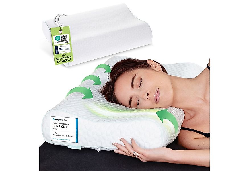 feela Nackenstützkissen Orthopädisches Kopfkissen – entlastet Nacken & stüt günstig online kaufen
