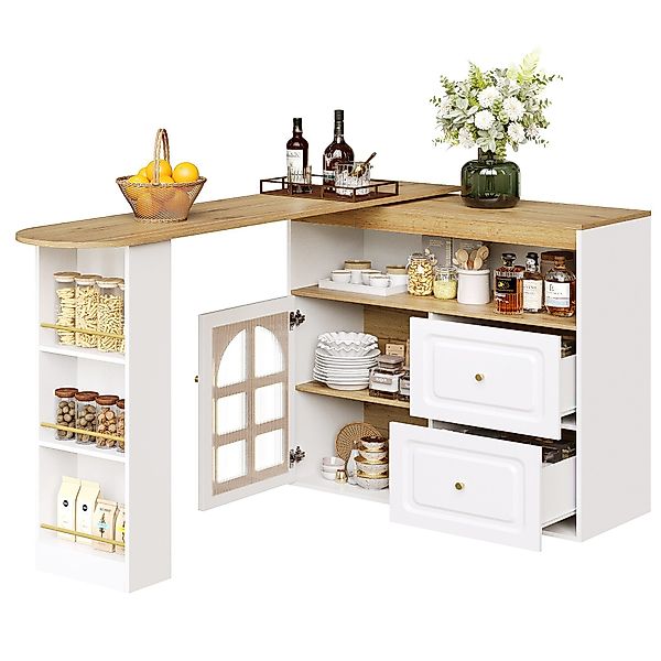 MODFU Bartisch 360° Drehbarer Bartisch,Kücheninsel (Sideboard-Schrank günstig online kaufen