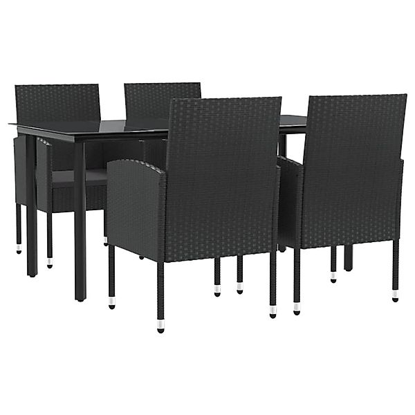 vidaXL 5-Tlg Garten-Essgruppe Schwarz Poly Rattan und Stahl 3203348 günstig online kaufen