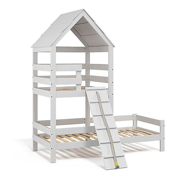 VitaliSpa® Bett Kinderbett Spielturmbett 90x200cm Teddy Weiß günstig online kaufen