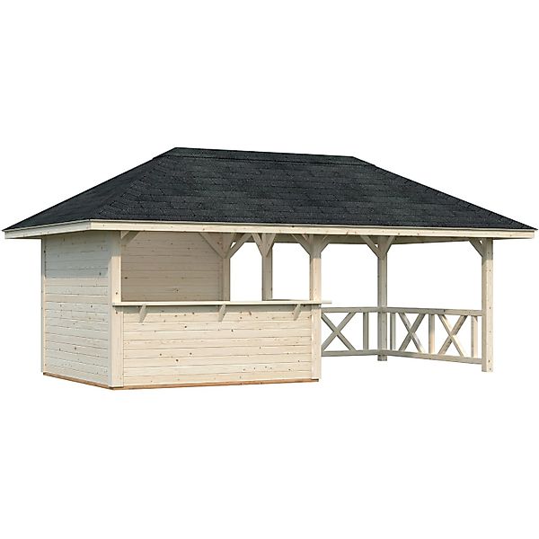 Palmako Holz-Pavillon Bianca 16,6 m² Set 3 Tansparent Tauchgrundiert günstig online kaufen