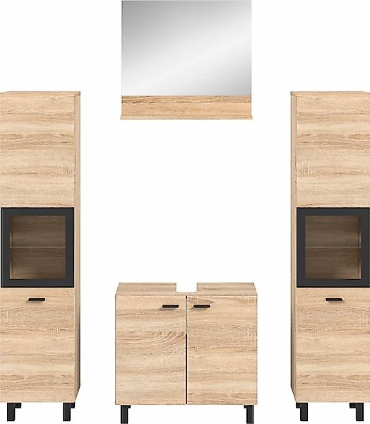 welltime Badmöbel-Set »Tampa, Breite 137cm, 4-teilig«, (4 St.), Waschbecken günstig online kaufen