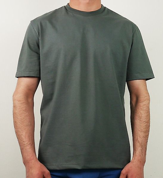 Herren T-shirt In Dunklem Grün, Als Farbe "Salbei" Mit Rundhals-ausschnitt günstig online kaufen