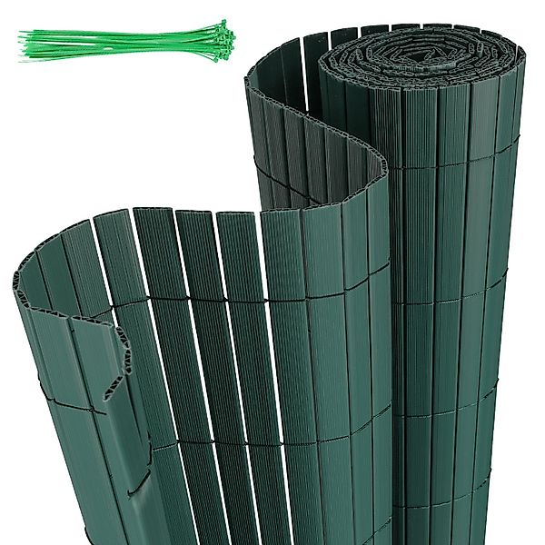 Clanmacy Balkonsichtschutz PVC Sichtschutzmatte Bambus Garten günstig online kaufen