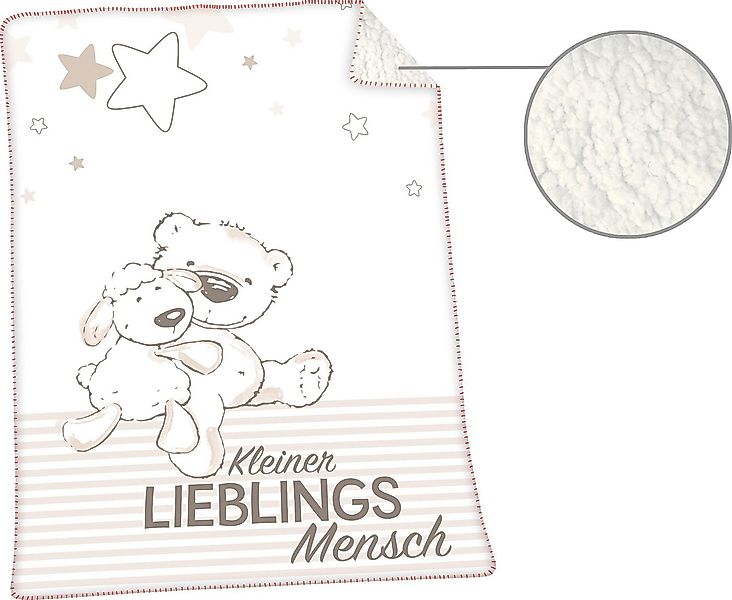 Babydecke Jonas Lieblingsmensch, Herding, mit niedlichem Motiv, Kuscheldeck günstig online kaufen