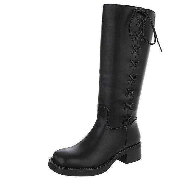 Ital-Design Modische Damen-Stiefel mit Blockabsatz und seitlichen Details S günstig online kaufen