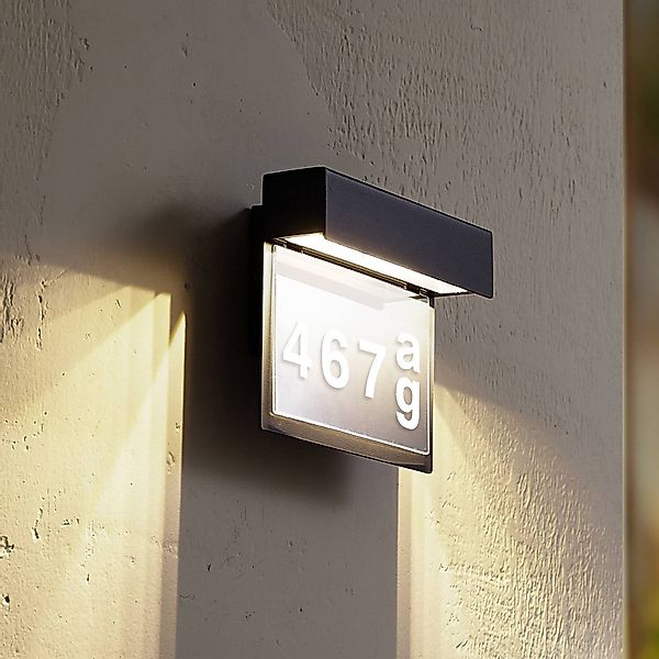 Lindby LED-Hausnummer-Leuchte Antal, anthrazit, Alu günstig online kaufen