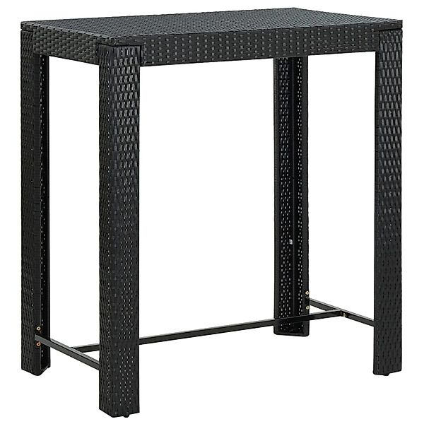 vidaXL Garten-Bartisch Schwarz 100x60,5x110,5 cm Poly Rattan 45874 günstig online kaufen