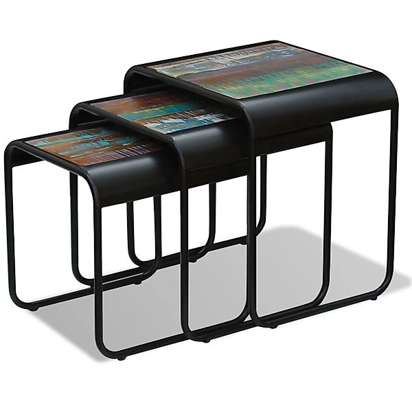 vidaXL 3-tlg. Satztisch-Set Altholz Modell 1 günstig online kaufen
