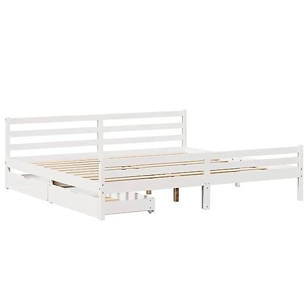 vidaXL Massivholzbett ohne Matratze Weiß 200x200 cm Kiefernholz 3301619 günstig online kaufen
