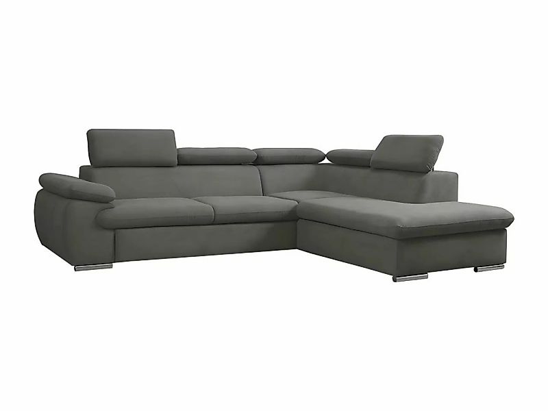 Ecksofa mit Schlaffunktion & Bettkasten - Ecke Rechts - Stoff - Anthrazit - günstig online kaufen