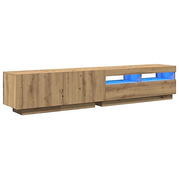 vidaXL TV-Schrank mit LED-Leuchten Artisan-Eiche 200x35x40 cm 3329166 günstig online kaufen