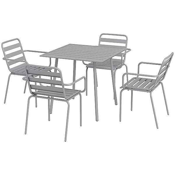 Sitzgruppe  Gartenmöbel-Set mit 1 Esstisch, 4 stapelbaren Stühlen, Gartenga günstig online kaufen