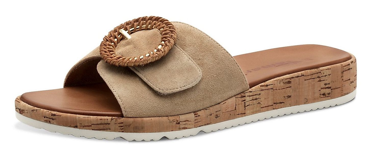 Tamaris Pantolette Keilabsatz, Sommerschuh, Schlupfschuh mit hübscher Ziers günstig online kaufen