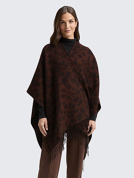 TOM TAILOR Strickponcho Accessoire Cape mit Leo-Print günstig online kaufen