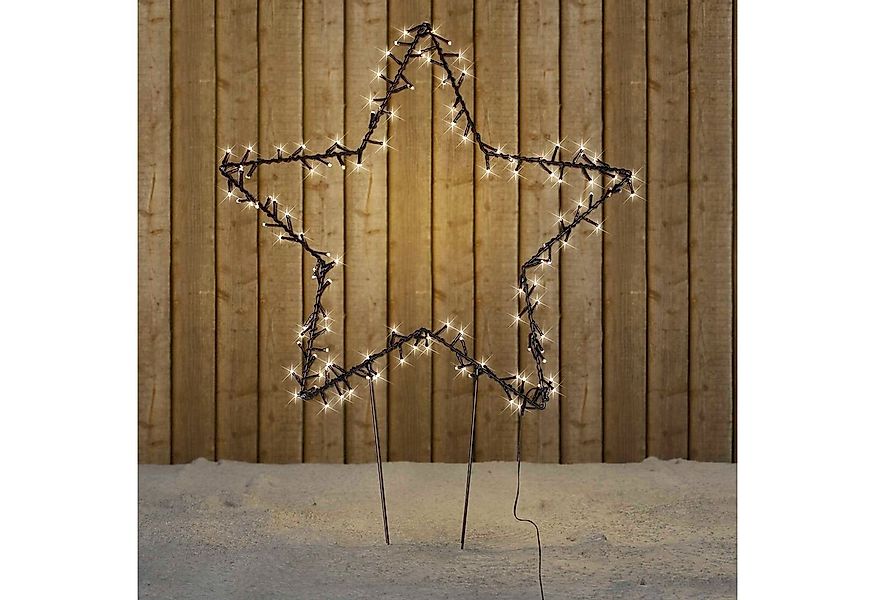 Mojawo Lichtervorhang XXL LED Metall Weihnachtsstern Gartenstecker warmweiß günstig online kaufen