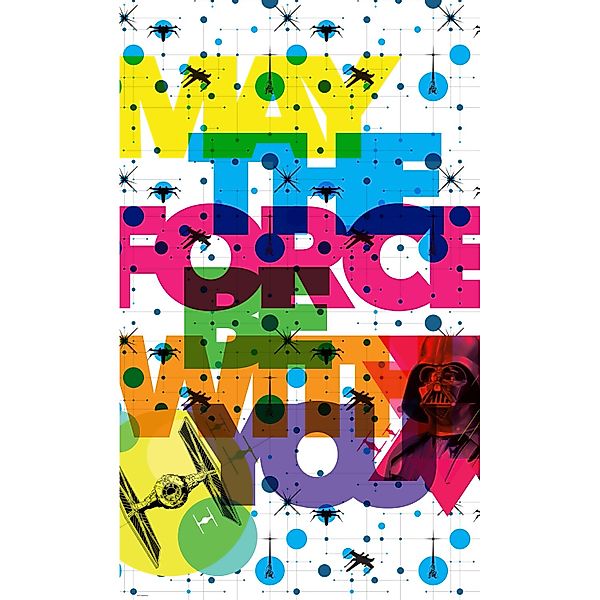 Komar Fototapete Vlies Star Wars Pop Neon Geometrics Vader  120 x 200 cm günstig online kaufen