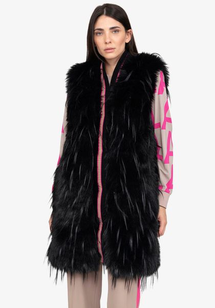 Sportalm Kitzbühel Fellimitatweste mit kontrastfarbener Einfassung günstig online kaufen