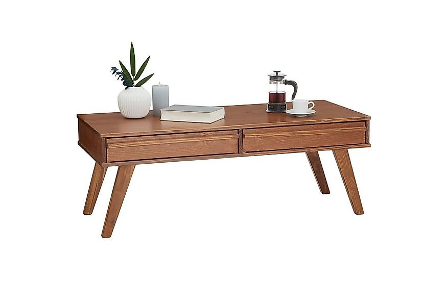 IDIMEX Couchtisch JONA, Couchtisch Beistell Sofa Tisch 2 Schubladen Kiefer günstig online kaufen
