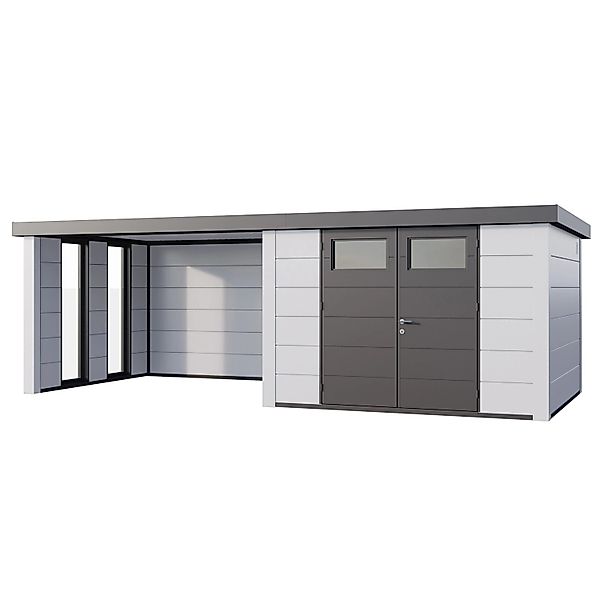 Gerätehaus Classico 3030 Lounge L Links Fenster u. Weiße Ecken 642 x 238 cm günstig online kaufen