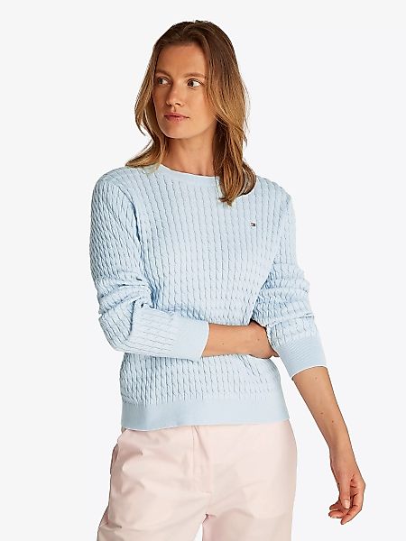 Tommy Hilfiger Rundhalspullover "CO CABLE C-NK LS SWEATER", mit Zopfmuster günstig online kaufen