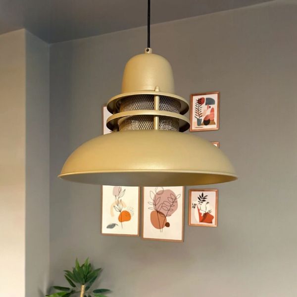 Bamyum Pendelleuchte Bamyum Hängelampe Rot Metall günstig online kaufen