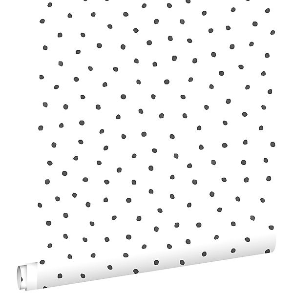 ESTAhome Tapete Punkte Schwarz und Weiß 53 cm x 10,05 m 138934 günstig online kaufen