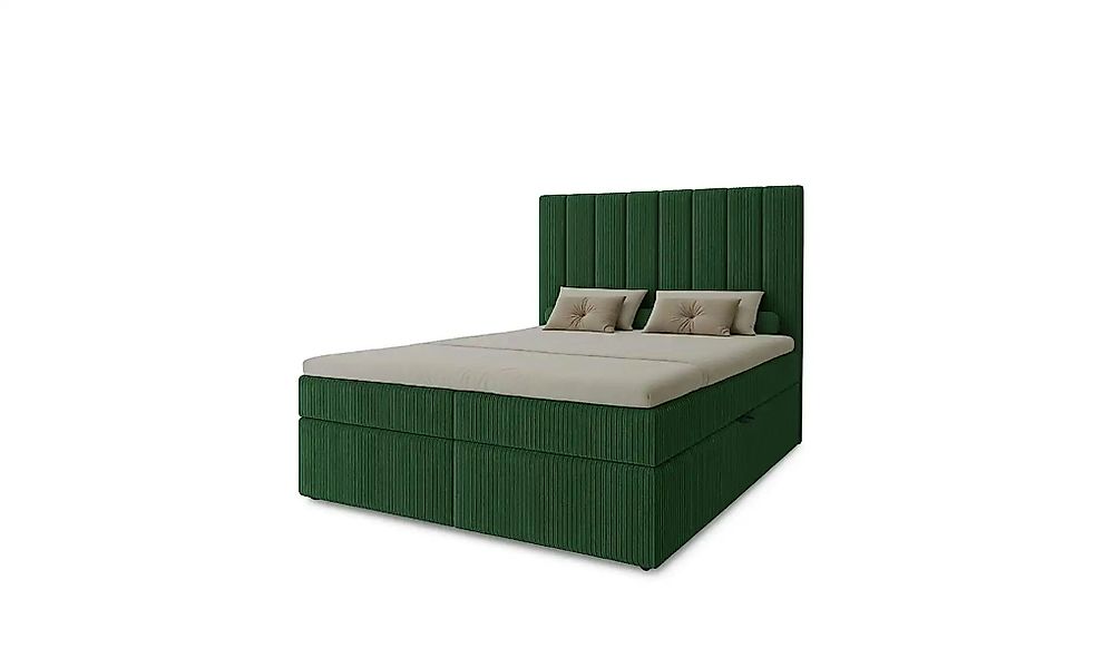 Boxbett mit Stauraum  Cord Nero Box ¦ grün ¦ Maße (cm): B: 162 H: 124 Bette günstig online kaufen