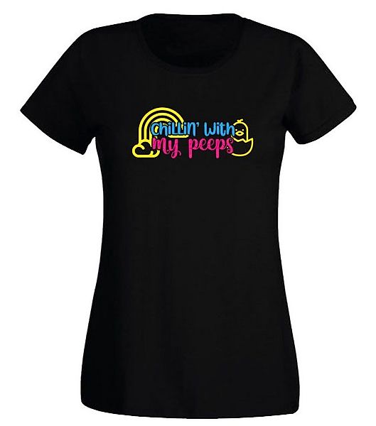 G-graphics T-Shirt Damen T-Shirt - Chillin´ with my peeps Slim-fit-Shirt, m günstig online kaufen