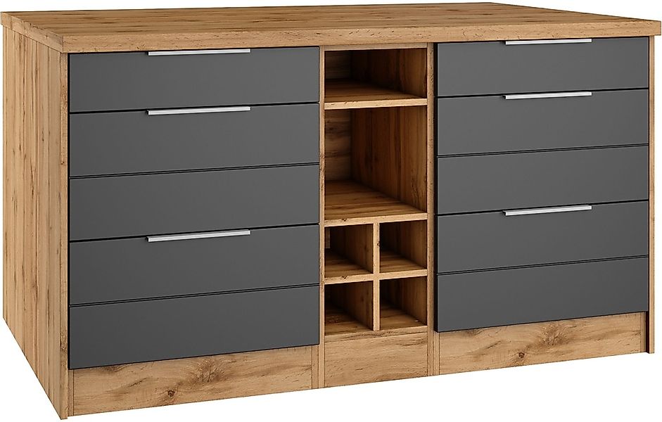 KOCHSTATION Kücheninsel "KS-Luhe, Breite 153 cm, mit Flaschenregal", MDF-Fr günstig online kaufen