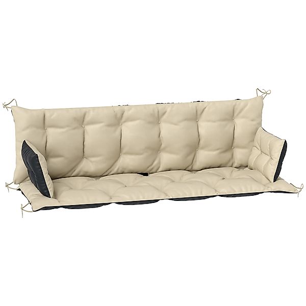 Outsunny 3 Sitzer Bankauflage 180x110x8 cm Bankkissen mit Bändern, Sitzkiss günstig online kaufen