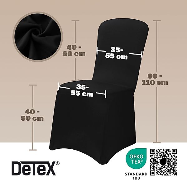 Stuhlhusse 4er-Set Schwarz OEKO-TEX® günstig online kaufen