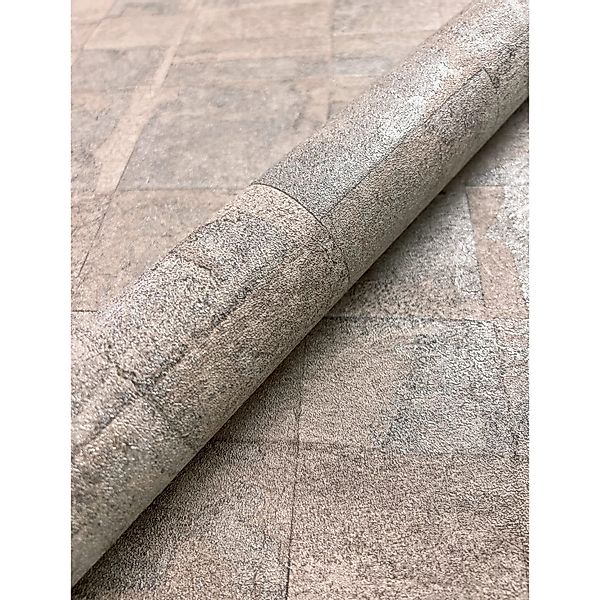 Newroom Vliestapete Madou Taupe Quadrate Modern FSC® günstig online kaufen