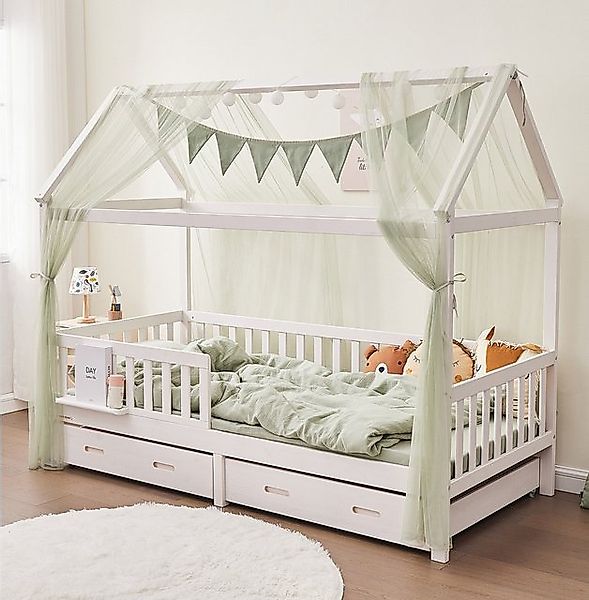 Alavya Home® Hausbett BUCHE CLOUD I KOMPLETT SET mit 2 Schubkästen (Kinderb günstig online kaufen