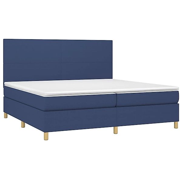 vidaXL Boxspringbett mit Matratze & LED Blau 200x200 cm Stoff 3135307 günstig online kaufen