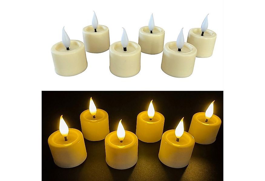 Online-Fuchs LED-Kerze 6er Set LED Teelichter mit spiegelnder Flamme, Fernb günstig online kaufen