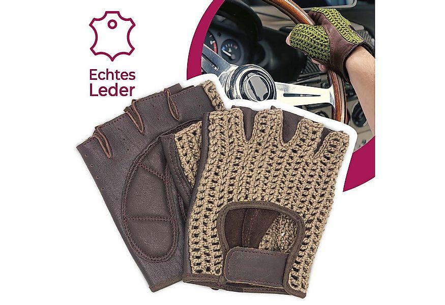 Adapter Universe Lederhandschuhe Autofahrer Handschuhe Retro Vintage Leder günstig online kaufen