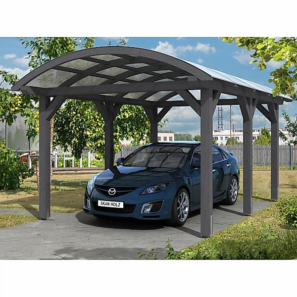 Skan Holz Bogendach-Carport Franken 376 cm x 541 Schiefergrau günstig online kaufen