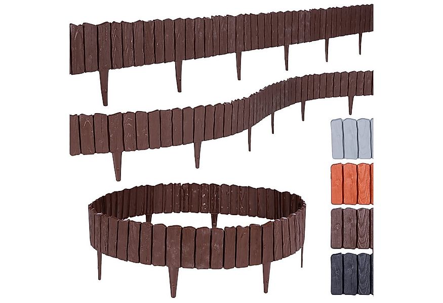BooGardi Beetumrandung Rasenkante Holzoptik, LxH: 1140x12,5 cm, 20 Stück Br günstig online kaufen