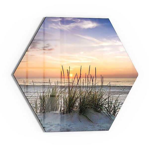 DEQORI Glasbild 'Sonnenuntergang am Strand', 'Sonnenuntergang günstig online kaufen