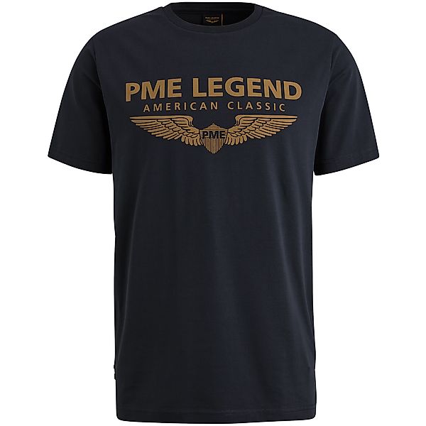PME Legend Herren Rundhals T-Shirt R-NECK COTTON ELASTHAN LOGO - Regular Fi günstig online kaufen