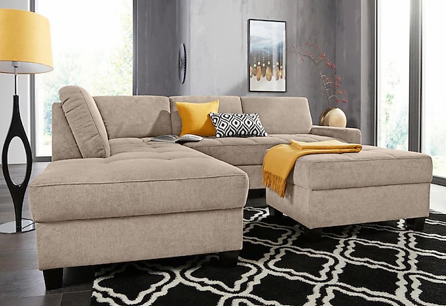 DOMO collection Ecksofa "Florentina zeitlos und elegant, Sitznähte als Desi günstig online kaufen
