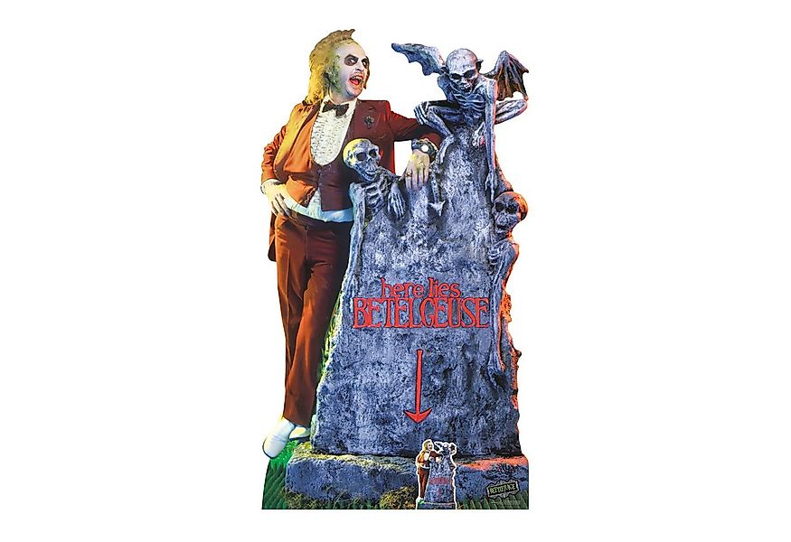 Dekofigur Beetlejuice Michael Keaton Grabstein Pappaufsteller 101x182 cm günstig online kaufen